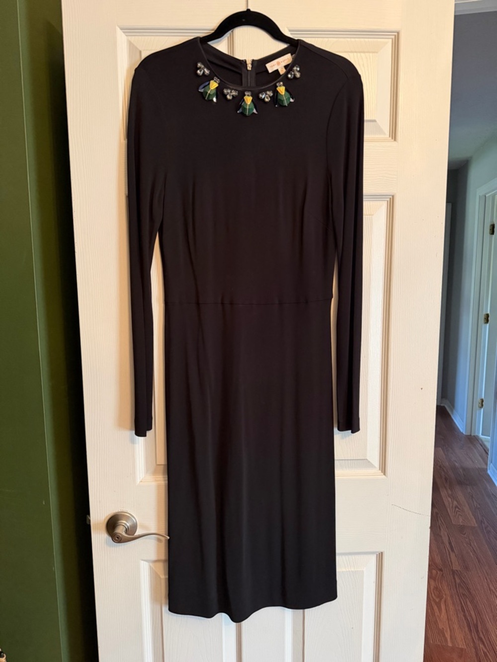 Tory Burch Black Long-Sleeve Dress with Jewel Neck M - Picture 2 of 6